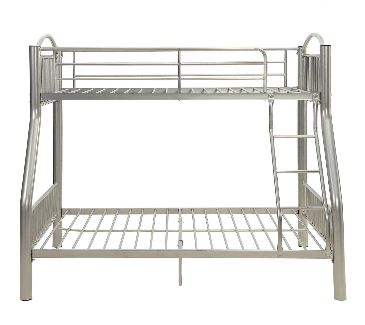 78inches X 56inches X 67inches Silver Metal Twin Over Full Bunk Bed