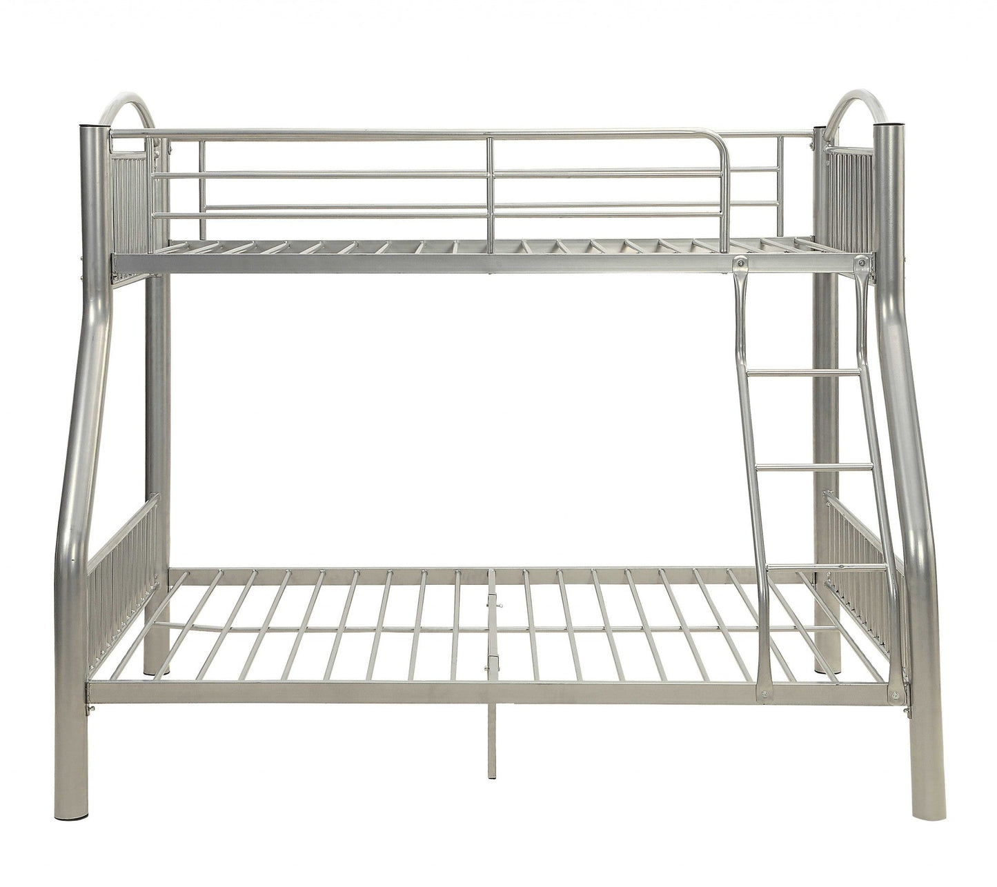 78inches X 56inches X 67inches Silver Metal Twin Over Full Bunk Bed