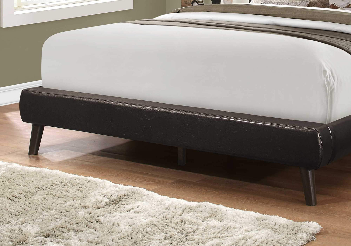 70.5" x 87.25" x 45.25" Grey Foam Solid Wood Linen Queen Sized Bed