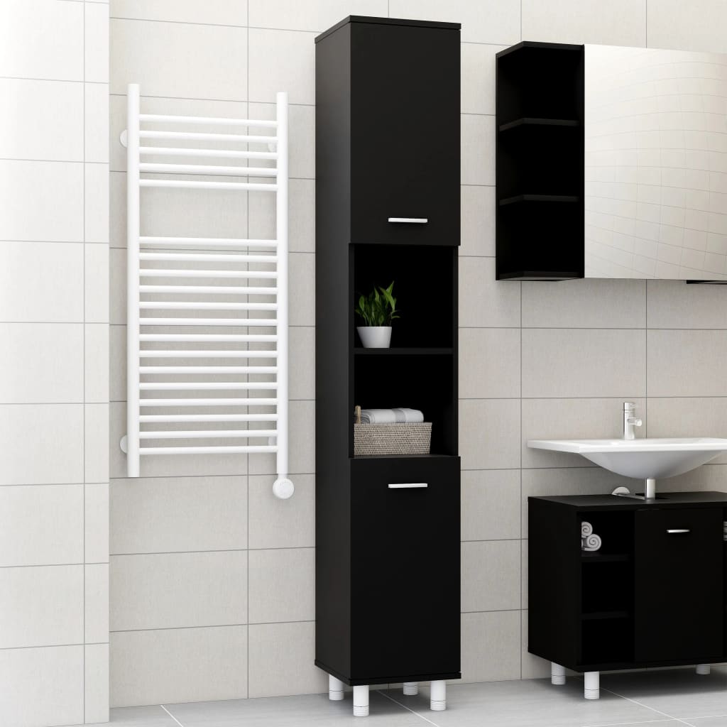 Bathroom Cabinet White 11.8"x11.8"x70.5" Chipboard