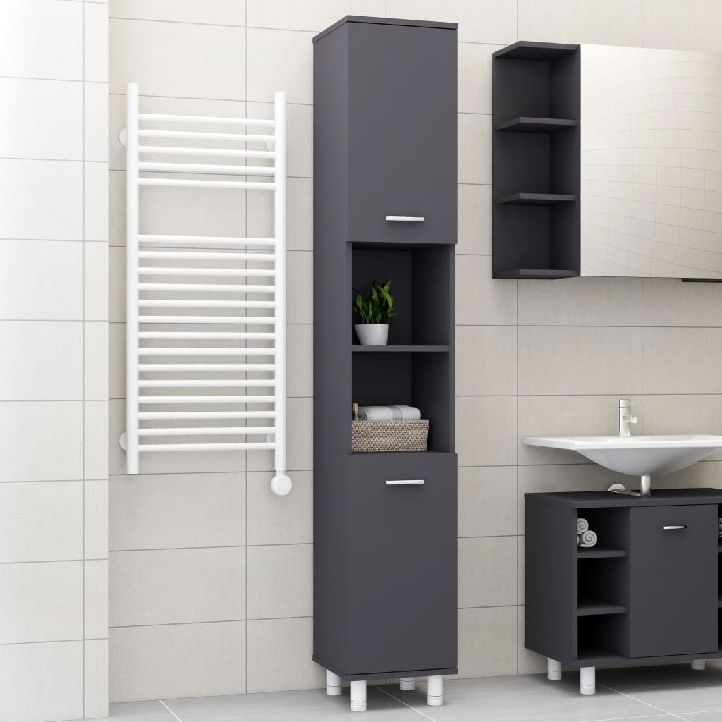 Bathroom Cabinet White 11.8"x11.8"x70.5" Chipboard