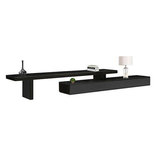 TV Cabinet with 3 Storage Drawers Extendable With Glossy MDF