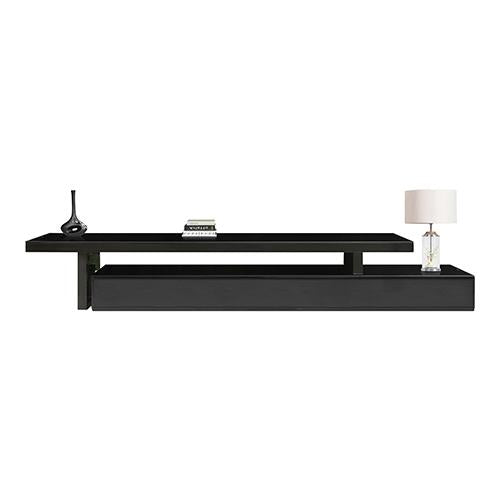 TV Cabinet with 3 Storage Drawers Extendable With Glossy MDF