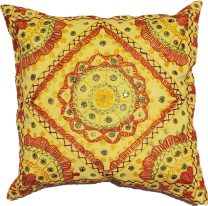 Indian Mirror Work Chandrama Cushion Cover Design Home Accent New