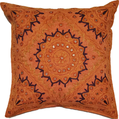 Indian Mirror Work Chandrama Cushion Cover Design Home Accent New