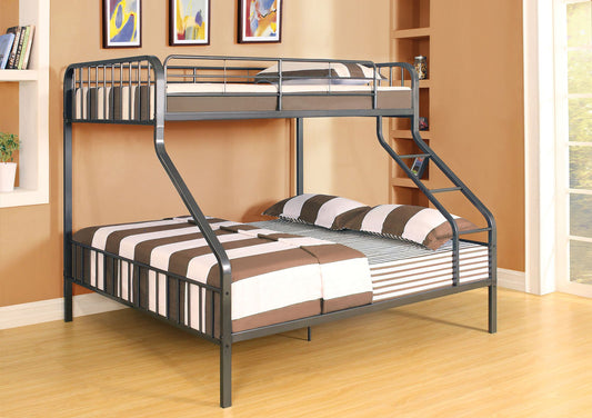 83inches X 63inches X 60inches Gunmetal Twin XL Over Queen Bunk Bed