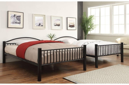 78inches X 56inches X 67inches Black Metal Full Over Full Bunk Bed