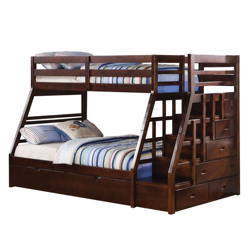 98inches X 56inches X 65inches Espresso Pine Wood Bunk Bed (Twin/Full)