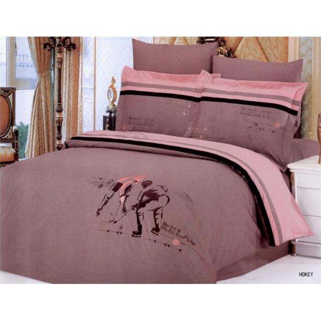 LE129Q Le Vele Full-Queen- 6 Pieces Duvet Cover Bedding Set- Hockey New