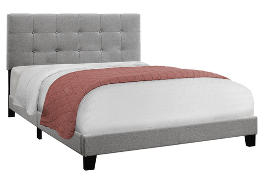 64.25inches x 85.25inches x 45inches Grey Linen - Queen Size Bed