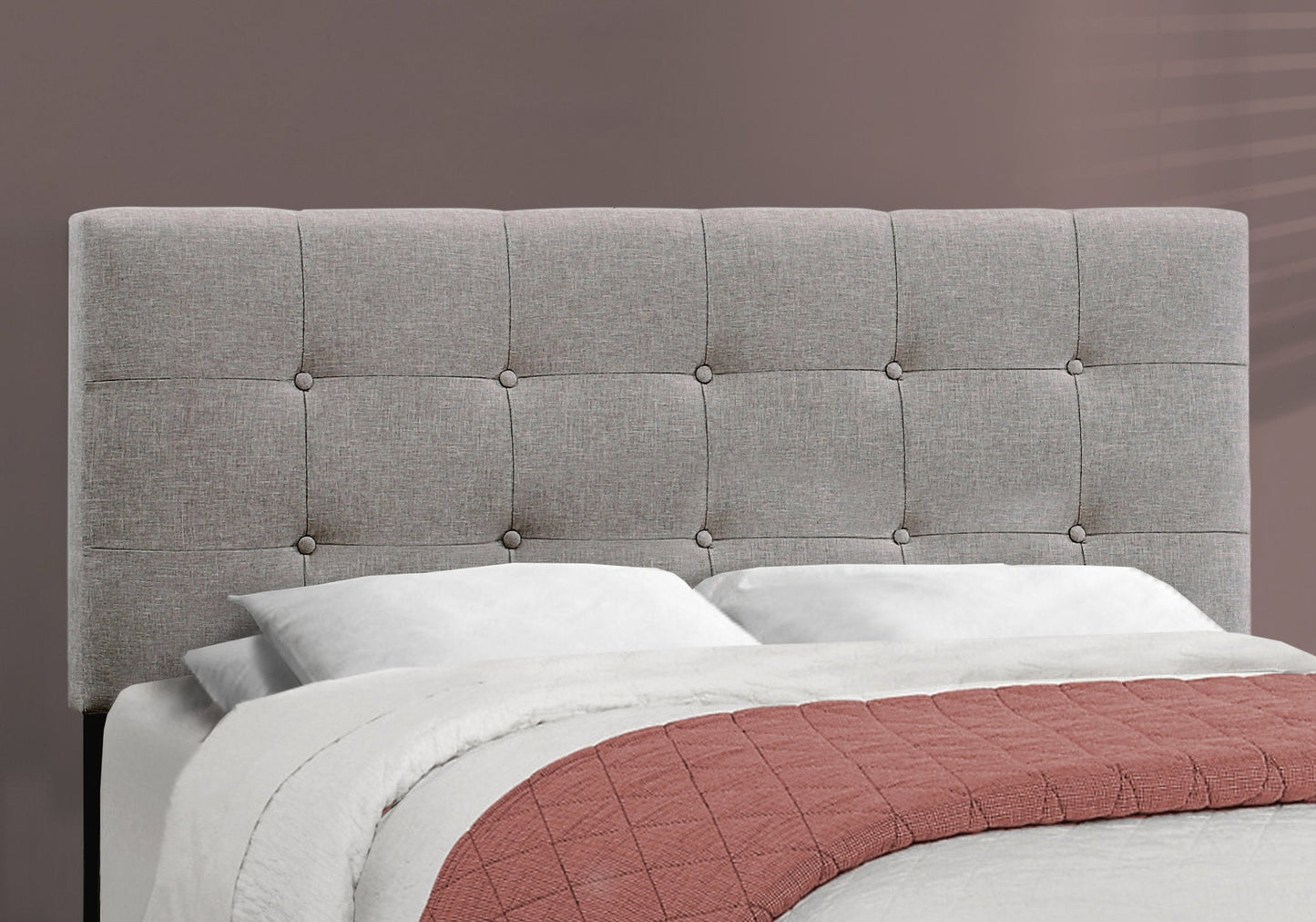 64.25inches x 85.25inches x 45inches Grey Linen - Queen Size Bed
