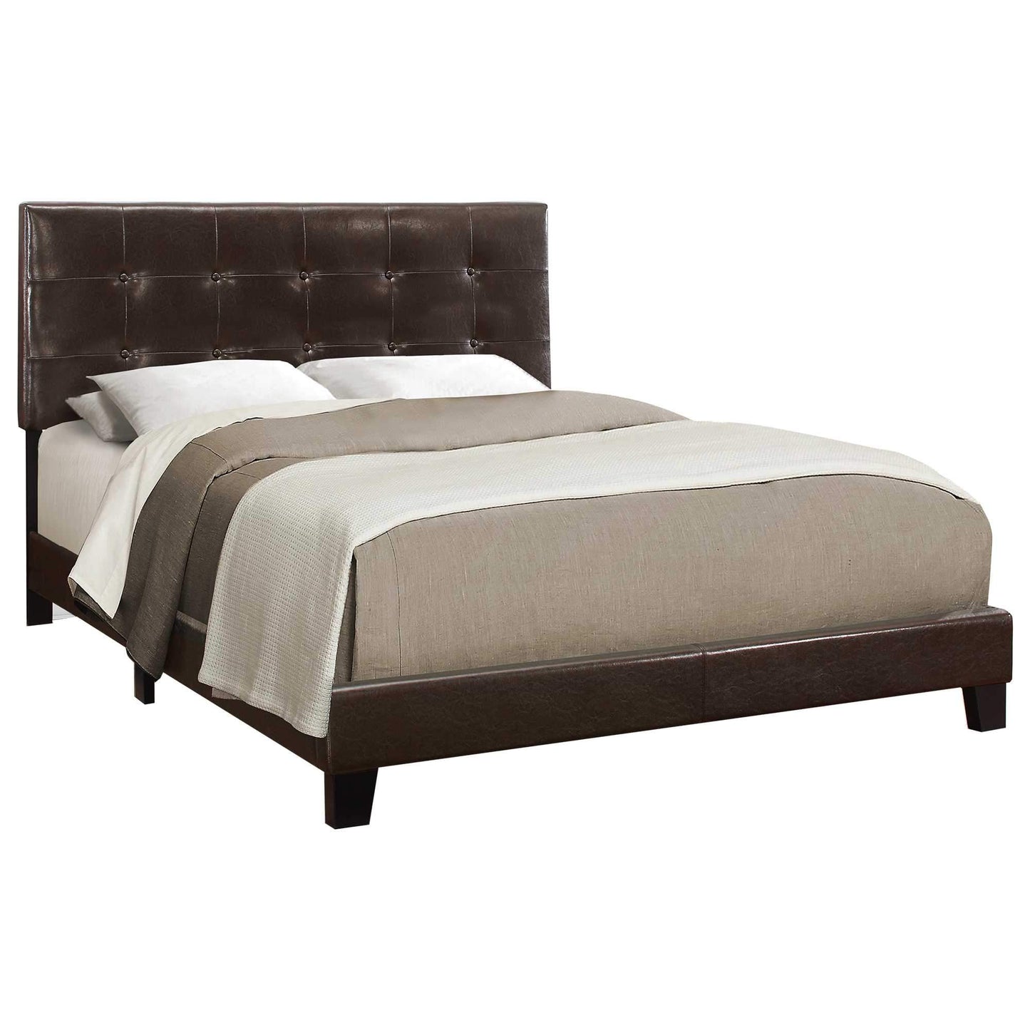64.25inches x 85.25inches x 45inches Grey Linen - Queen Size Bed