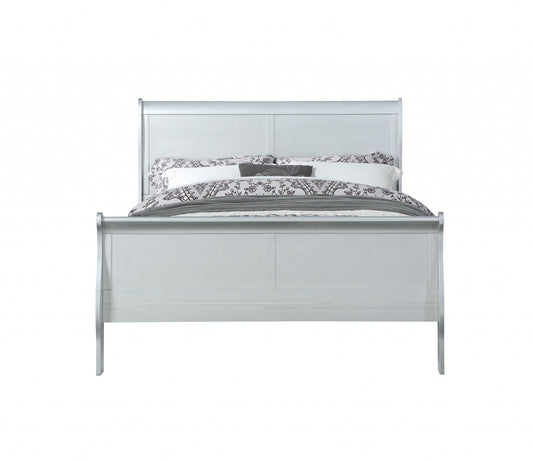 80inches X 90inches X 47inches Platinum Wood King Bed