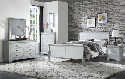 80inches X 90inches X 47inches Platinum Wood King Bed