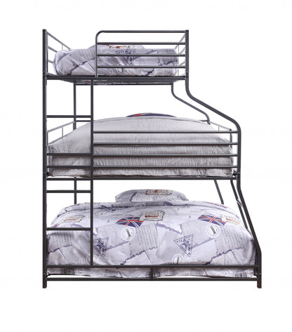 62inches X 83inches X 74inches Gunmetal Metal Triple Bunk Bed