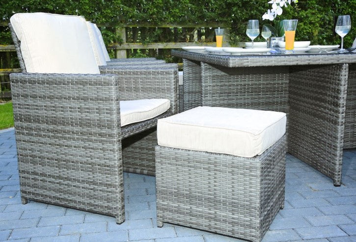 129inches X 76inches X 46inches Gray 11Piece Outdoor Dining Set with