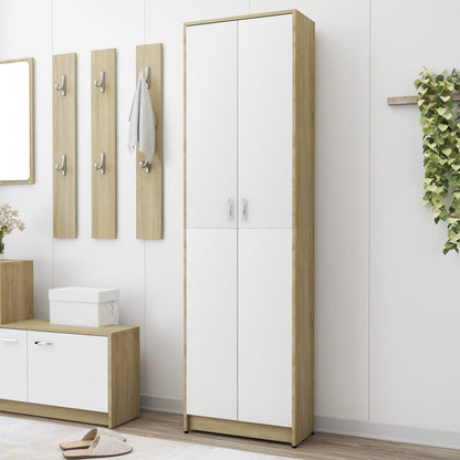 Hallway Wardrobe White 21.65"x9.84"x74.41" Chipboard