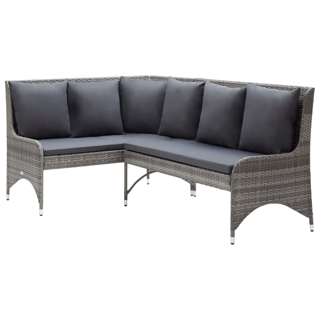 Garden Corner Sofas 2 pcs Poly Rattan Gray