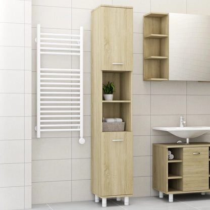 Bathroom Cabinet White 11.8"x11.8"x70.5" Chipboard