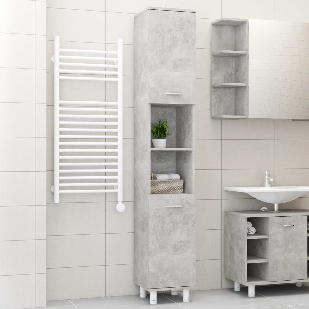 Bathroom Cabinet White 11.8"x11.8"x70.5" Chipboard