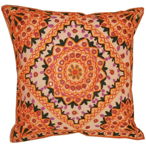 Indian Mirror Work Chandrama Cushion Cover Design Home Accent New