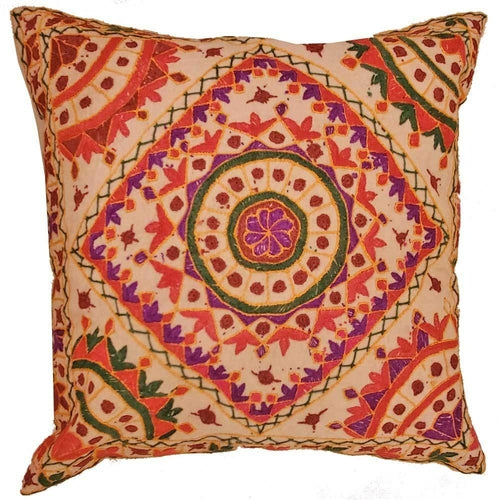 Indian Mirror Work Chandrama Cushion Cover Design Home Accent New