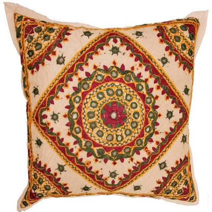 Indian Mirror Work Chandrama Cushion Cover Design Home Accent New