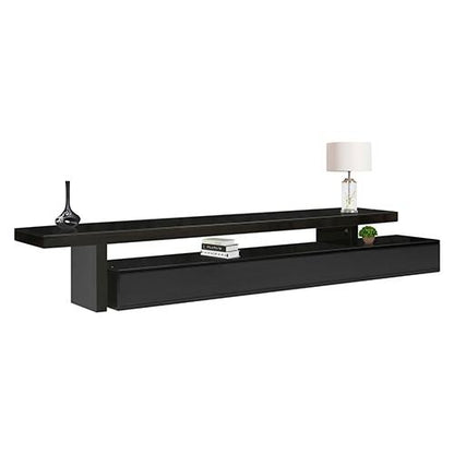 TV Cabinet with 3 Storage Drawers Extendable With Glossy MDF