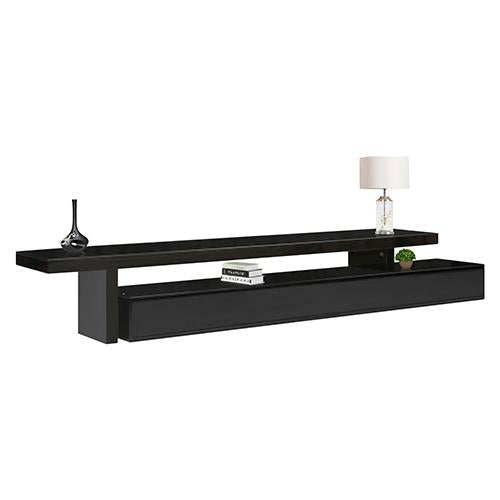 TV Cabinet with 3 Storage Drawers Extendable With Glossy MDF