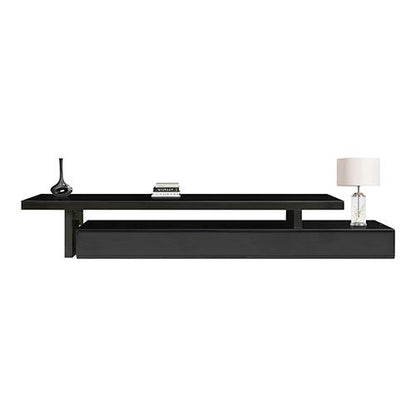 TV Cabinet with 3 Storage Drawers Extendable With Glossy MDF