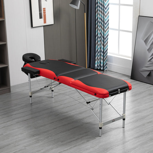 HOMCOM Aluminium 3 Section 84"L Portable Massage Table Facial SPA Bed New